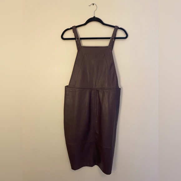 Unique Leather Overall Dress🤎 - Picture 1 of 5